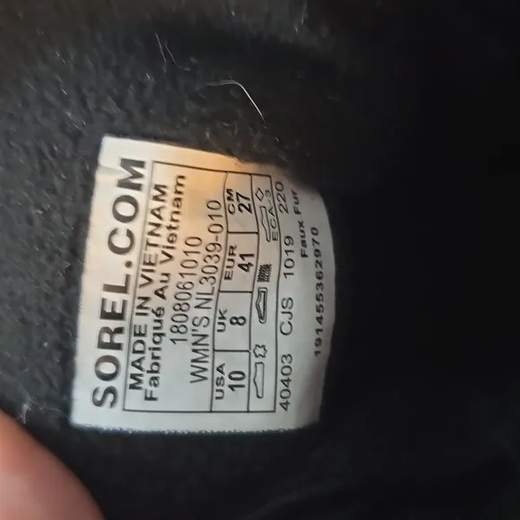 Sorel black suede leather boots women's 10