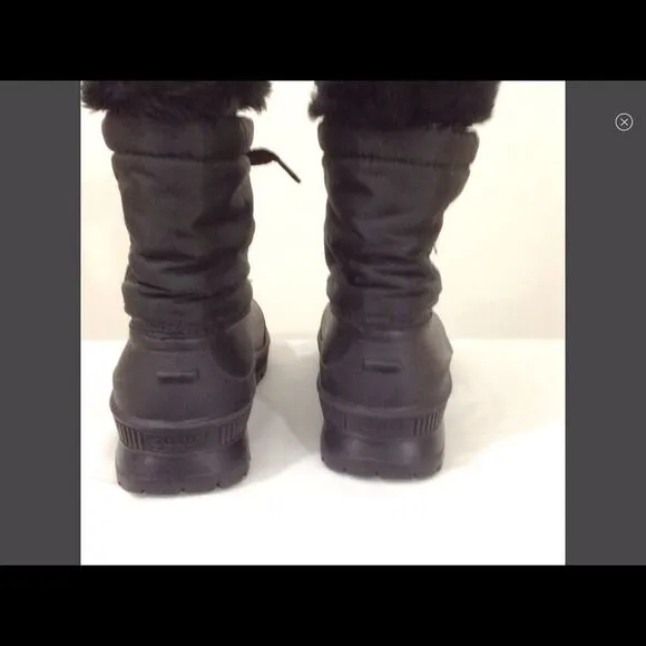 Sorel Black Insulated Waterproof Lace-Up Boots Size 9