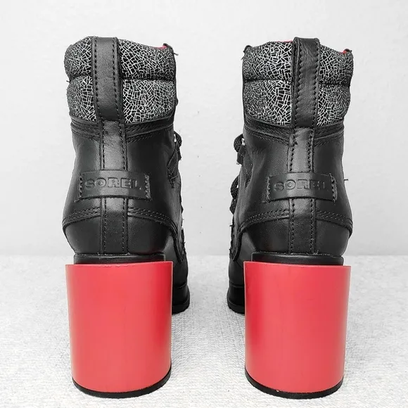SOREL Blake Shatter Lace-Up Heeled Ankle Boots US 8.5