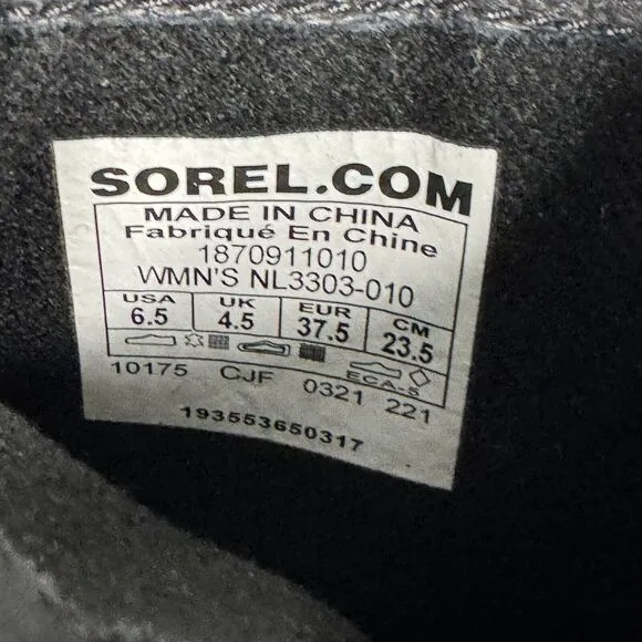 SOREL Blake Waterproof Chelsea Boots Size 6.5 Black Block Heel EUC