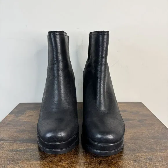 SOREL Blake Waterproof Chelsea Boots Size 6.5 Black Block Heel EUC