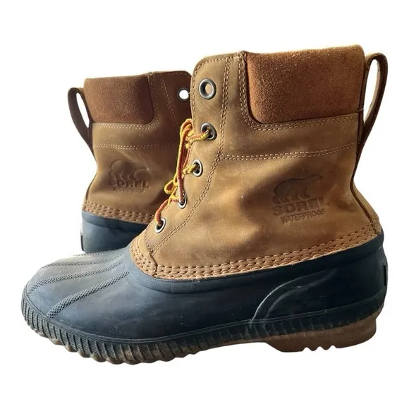 Sorel Boots NM2575 Cheyanne II Men's Size 10.5 Lace Up Duck Rain Winter Leather