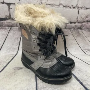 Sorel Boots Size US 4 EUR 35 Tofino II Insulated Waterproof Snow Gray‎ Black