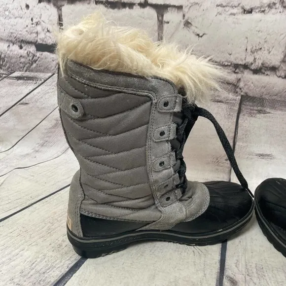 Sorel Boots Size US 4 EUR 35 Tofino II Insulated Waterproof Snow Gray‎ Black