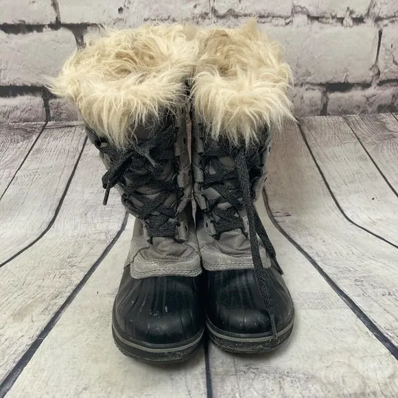 Sorel Boots Size US 4 EUR 35 Tofino II Insulated Waterproof Snow Gray‎ Black