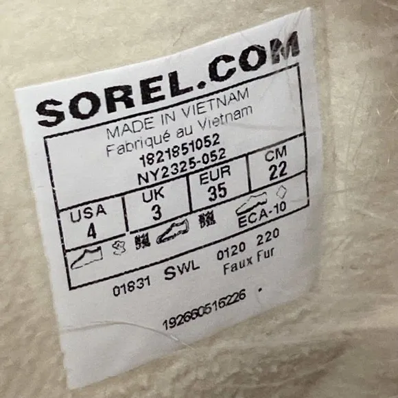 Sorel Boots Size US 4 EUR 35 Tofino II Insulated Waterproof Snow Gray‎ Black