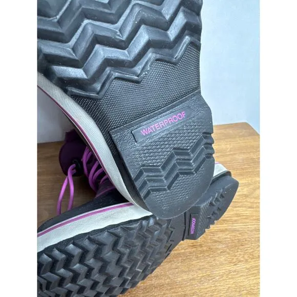 Sorel Boots Yoot Pac Big Kid 4 Girls Waterproof Purple Black Elastic Drawstring