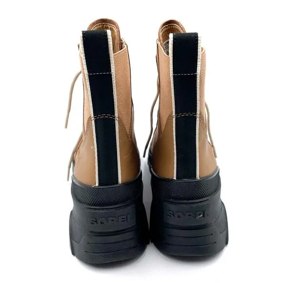 Sorel Brex Lug Boots Tawny Buff Brown Leather Lace Up Waterproof Ankle Sz 9