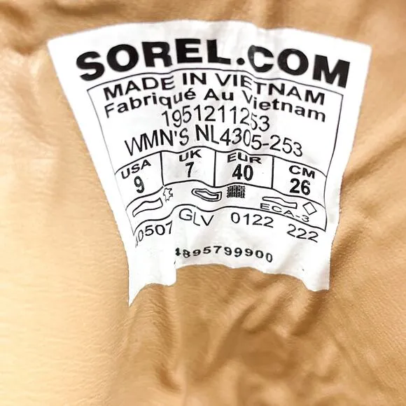 Sorel Brex Lug Boots Tawny Buff Brown Leather Lace Up Waterproof Ankle Sz 9