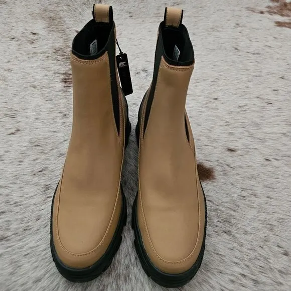 SOREL Brex Women's Waterproof Leather Chelsea Boot Tawny Buff Size 11 NEW