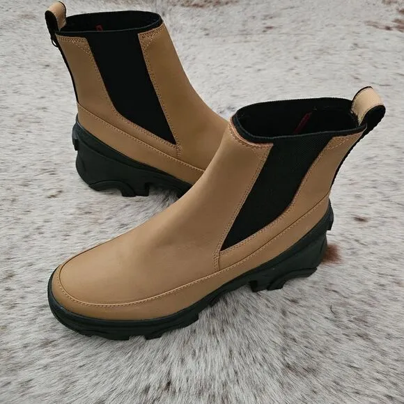 SOREL Brex Women's Waterproof Leather Chelsea Boot Tawny Buff Size 11 NEW