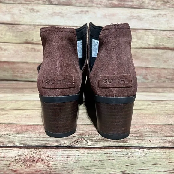Sorel Brown Suede Cate Cut out Ankle Boots