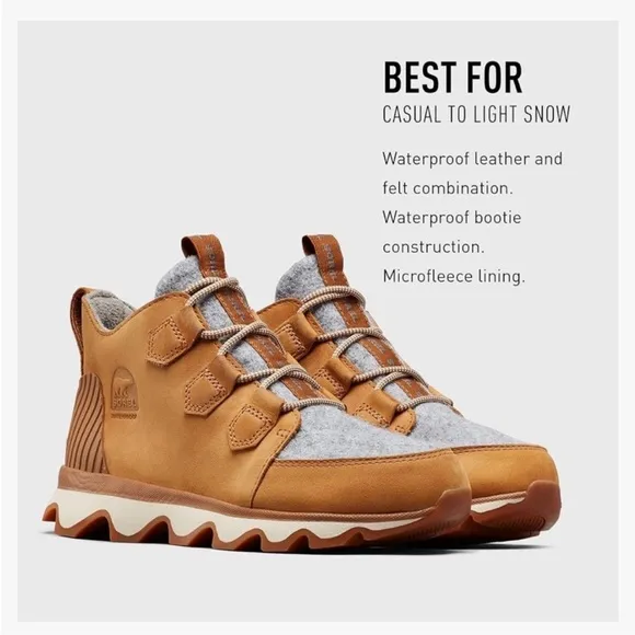 Sorel Caribou Leather Boot women’s Tan and Gray Lace-Up hiking Boots 6