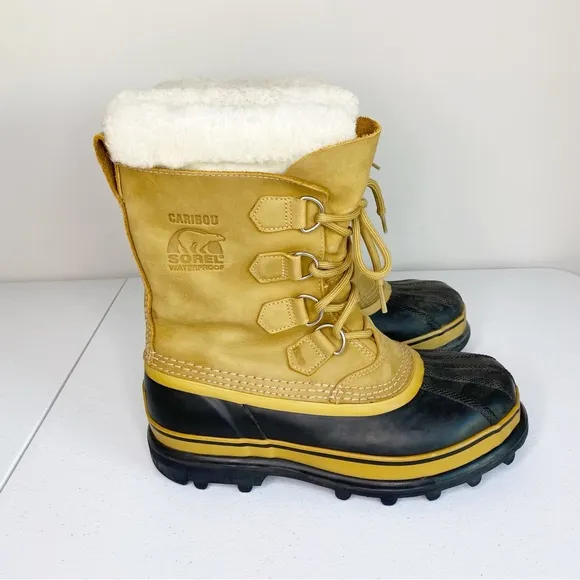 Sorel Caribou ll Beige Mid Calf Waterproof Snow Boot Size 8