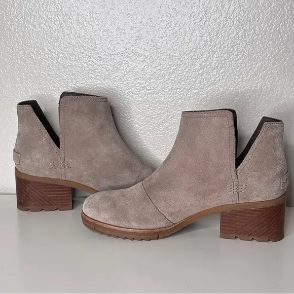 Sorel Cate Cutout Beige Suede Bootie Size 8