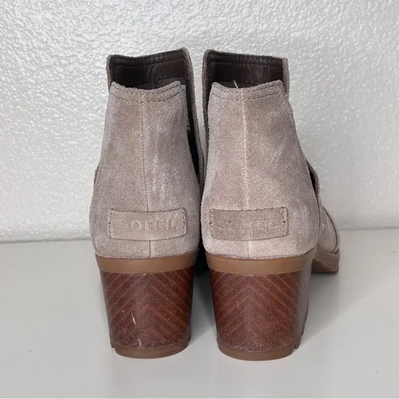 Sorel Cate Cutout Beige Suede Bootie Size 8