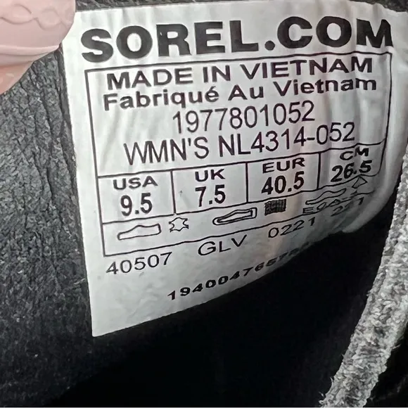 Sorel Cate Leather Lace-up Ankle Boots US9.5 Quarry (Grey) Gum 2 Waterproof $190