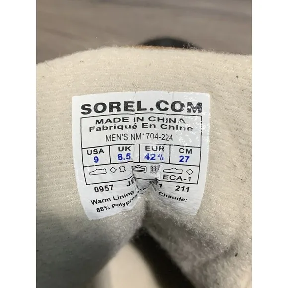 Sorel Cheyanne Men's 9 Waterproof Leather Rubber Insulated Lace Up Duck Boots