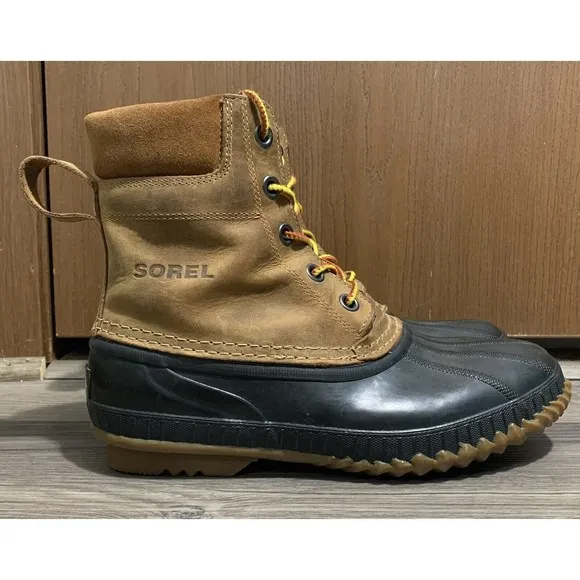 Sorel Cheyanne Men's 9 Waterproof Leather Rubber Insulated Lace Up Duck Boots