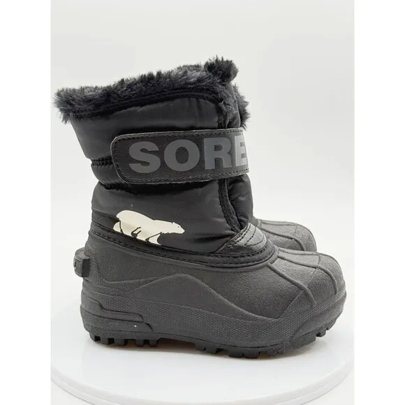SOREL Childrens Snow Commander Boots Size Baby 9‎ Baby Black NEW IN BOX