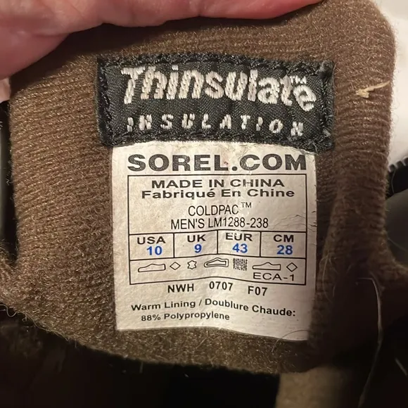 Sorel Coldpac Zip Up Brown Boots Size 10