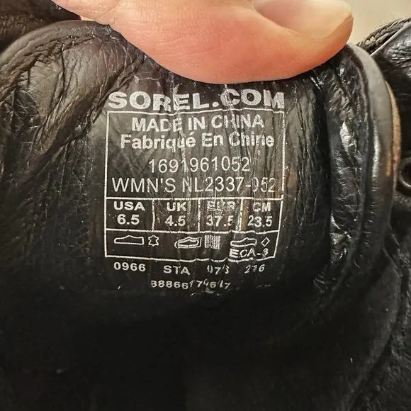 Sorel Conquest Waterproof Hiker‎ Wedge Lace Up Leather Boot Quarry / Black 6.5