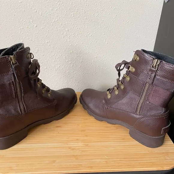 Sorel Emelie Conquest Brown Waterproof Combat Boots Size: Youth 5/ Women’s 7