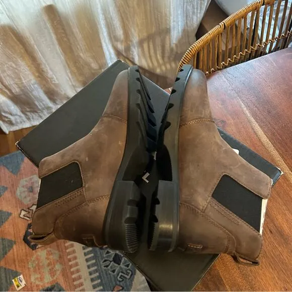 Sorel Emelie III Chelsea WP Booties Boots Tobacco Black Waterproof NEW Size 7