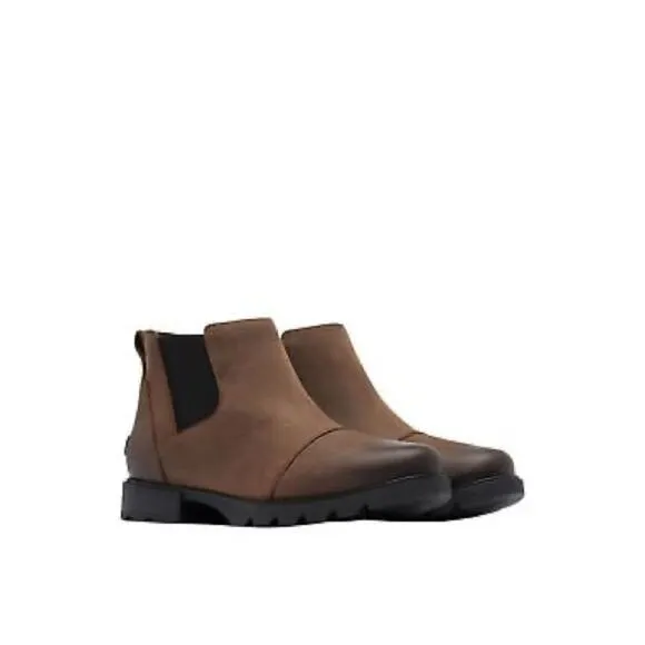 Sorel Emelie III Chelsea WP Booties Boots Tobacco Black Waterproof NEW Size 7