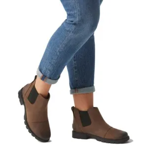 Sorel Emelie III Chelsea WP Booties Boots Tobacco Black Waterproof NEW Size 7