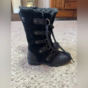 Sorel Emelie Lace Boots, Black, 7.5