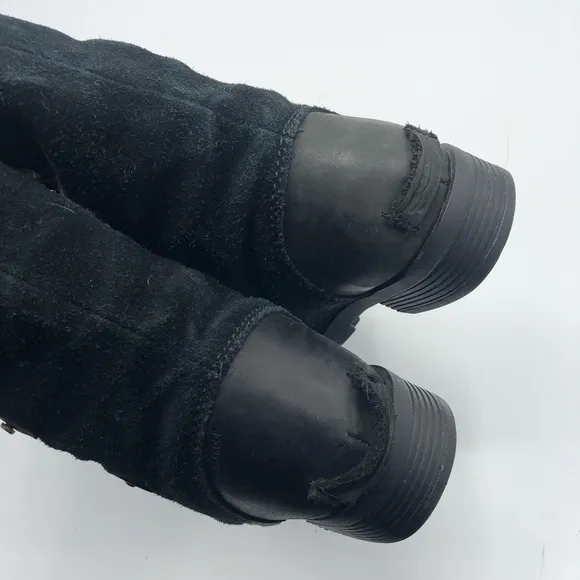 SOREL Emelie Lace Up Winter Boots Black Leather Waterproof Insulated Combat 7.5
