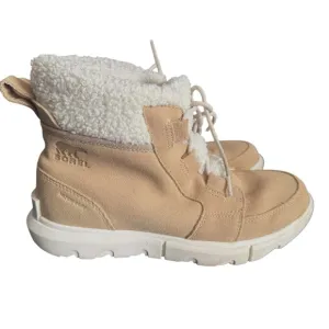 Sorel Explorer Next Carnival Waterproof Boots Women 7 Tan Outdoor Hiking Lace Up