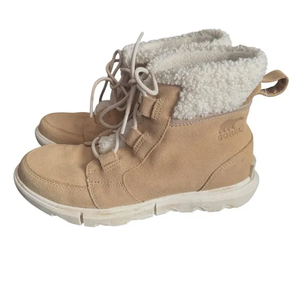 Sorel Explorer Next Carnival Waterproof Boots Women 7 Tan Outdoor Hiking Lace Up