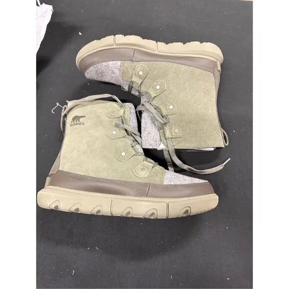 Sorel Explorer Next Joan Waterproof Boots 9.5 Stone Green Alpine Tundra