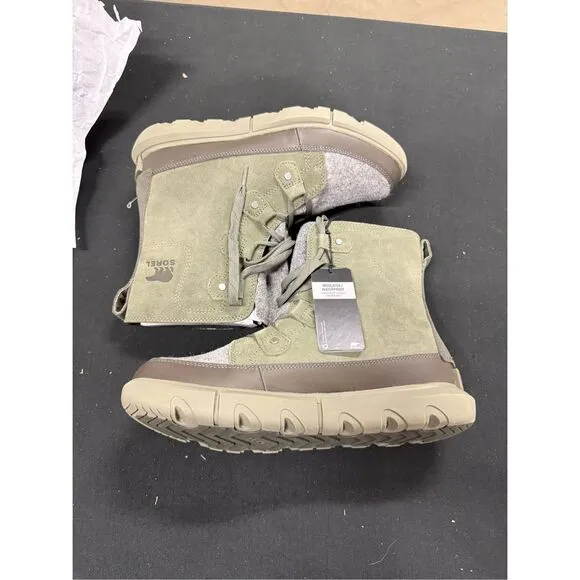Sorel Explorer Next Joan Waterproof Boots 9.5 Stone Green Alpine Tundra