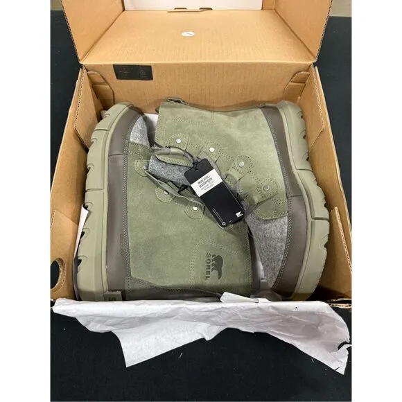 Sorel Explorer Next Joan Waterproof Boots 9.5 Stone Green Alpine Tundra