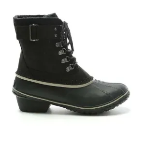 Sorel Fancy Lace II Women Oiled Suede Leather Winter Snow Duck Boots Black SZ 10