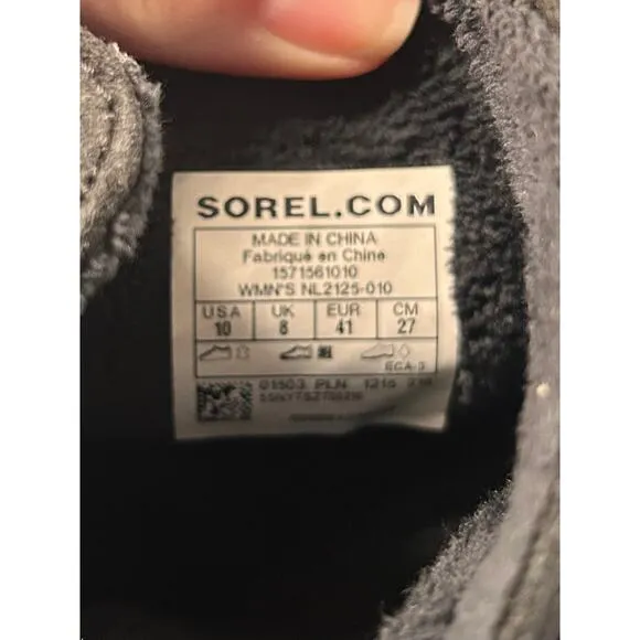 Sorel Fancy Lace II Women Oiled Suede Leather Winter Snow Duck Boots Black SZ 10