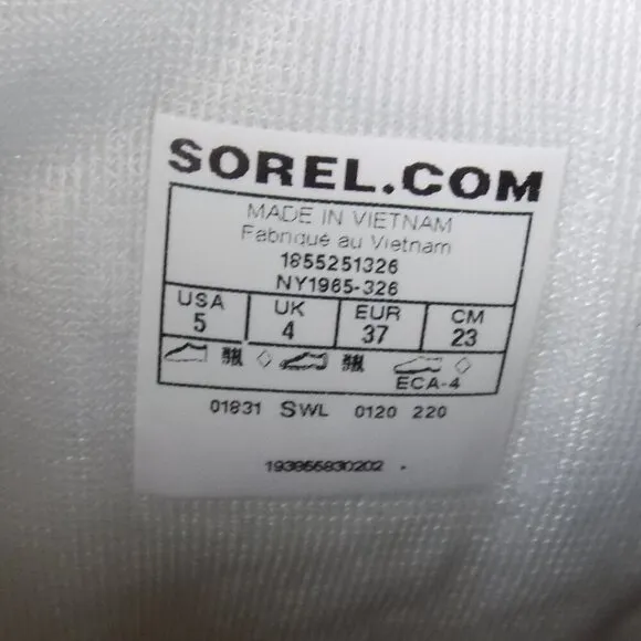 Sorel Flurry Boots Youth Size 5 Alpine Tundra Insulated Unisex