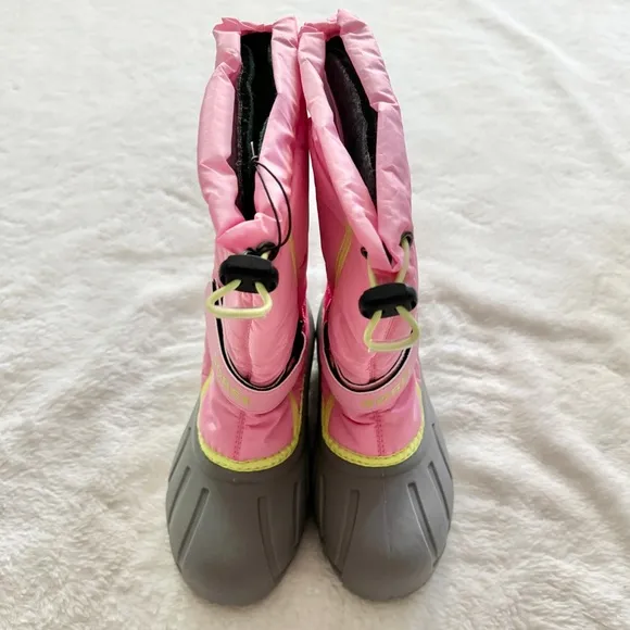 Sorel Flurry Winter Snow Boots Pink Gray Size 6 Big Kid