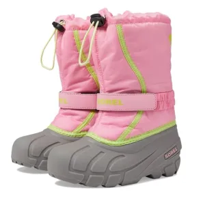 Sorel Flurry Winter Snow Boots Pink Gray Size 6 Big Kid