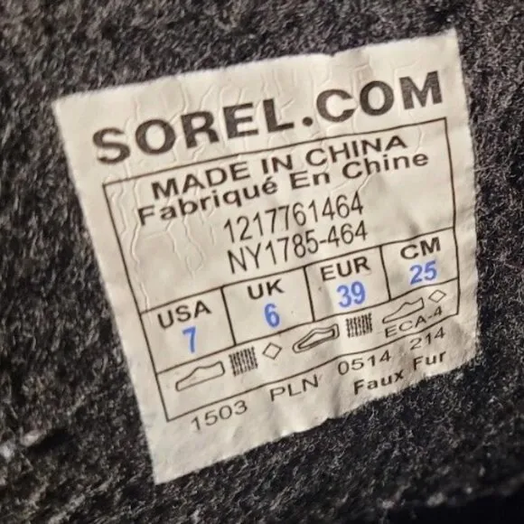 Sorel Fuzzy Insulated Boots Blue and Red Size 7