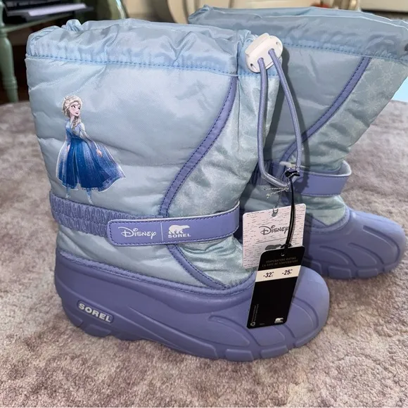 SOREL Girls 5 Disney Frozen 2 Elsa Lined Snow Winter Boots NEW