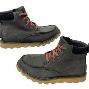 Sorel Gray &amp; Orange Lace up Waterproof Moc Toe Madison Leather Men's Size 11.5