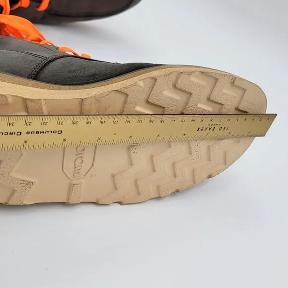 Sorel Gray &amp; Orange Lace up Waterproof Moc Toe Madison Leather Men's Size 11.5