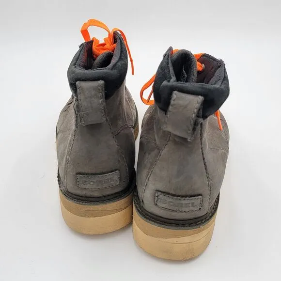 Sorel Gray &amp; Orange Lace up Waterproof Moc Toe Madison Leather Men's Size 11.5