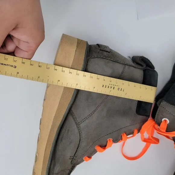 Sorel Gray &amp; Orange Lace up Waterproof Moc Toe Madison Leather Men's Size 11.5
