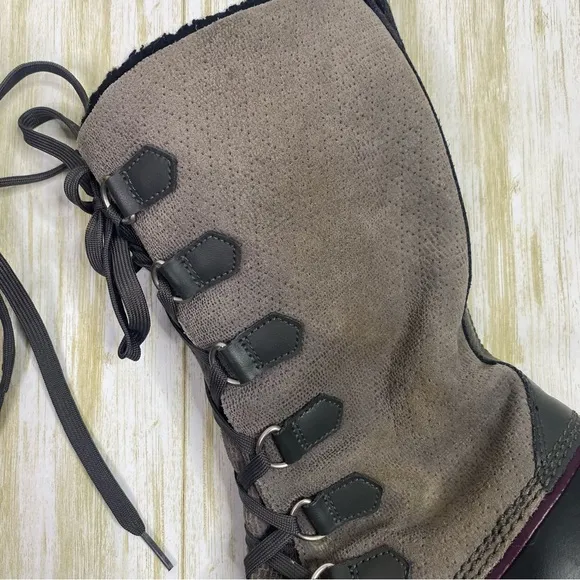 Sorel Gray &amp; Purple Tivoli High Snow Boots