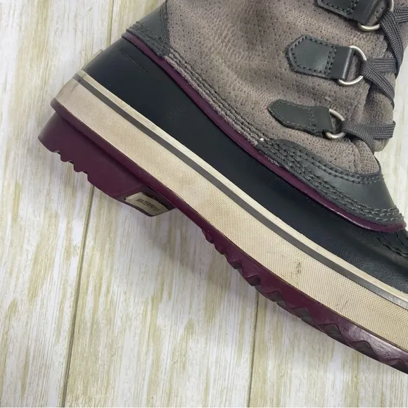 Sorel Gray &amp; Purple Tivoli High Snow Boots